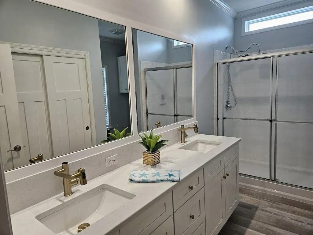 Renovated bathroom by Palm Beach Renovations