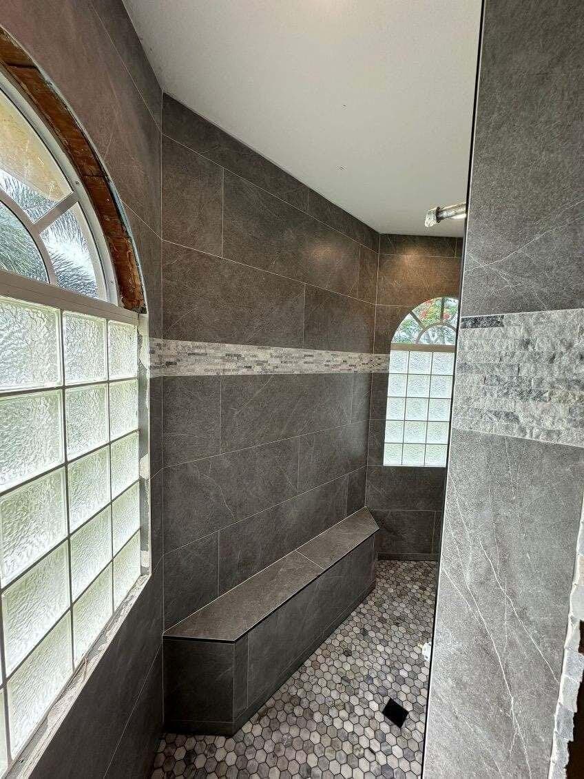 Renovated bathroom by Palm Beach Renovations